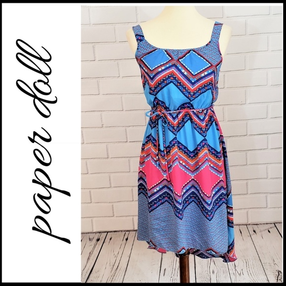 paper doll Dresses & Skirts - PAPER DOLL Sleeveless Dress with String Tie Waist